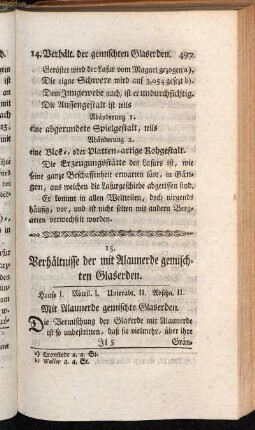 15. Verhältnisse der mit Alaunerde gemischten Glaserden