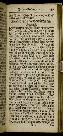 Abend-Opfer eines Gott suchenden Herzens.