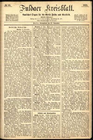 Ausgabe vom Samstag, den 29. November 1873.