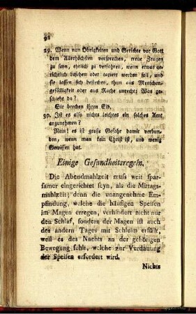 Einige Gesundheitsregeln.