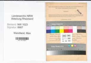 Entnazifizierung Max Wendland , geb. 20.11.1902 ()