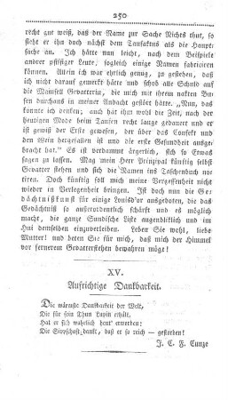 Aufrichtige Dankbarkeit.