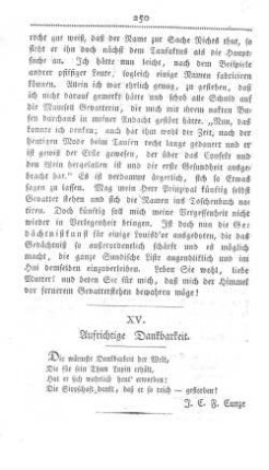 Aufrichtige Dankbarkeit.