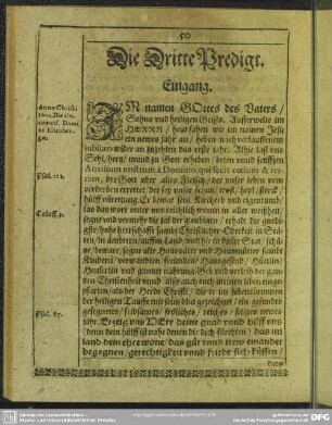 Die Dritte Predigt : Eingang. Textus Evangelii Lucae 2. [Abhandlung]