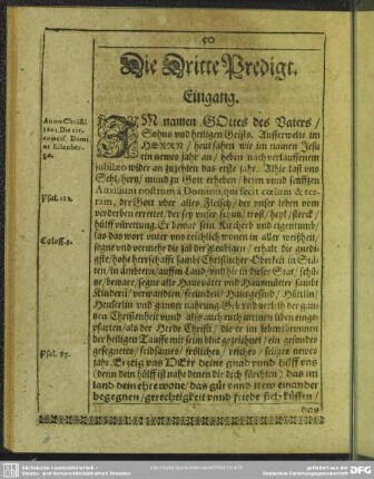 Die Dritte Predigt : Eingang. Textus Evangelii Lucae 2. [Abhandlung]