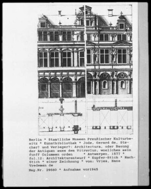 Architectura oder Bauung der Antiquen aus dem Vitruvius, woellches sein funff Colummen orden: Architekturentwurf, Folio 12