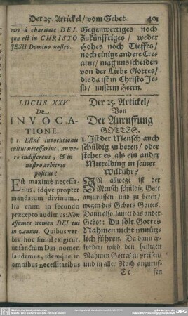 Locus XXV. De Invocatione
