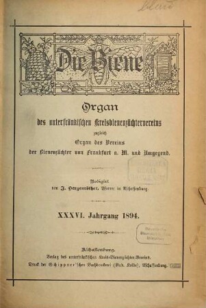 Die Biene. 36. 1894