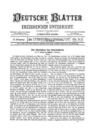 Der Rhythmus des Geisteslebens : (Schluß)