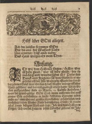 Hilff liber Gott allezeit.