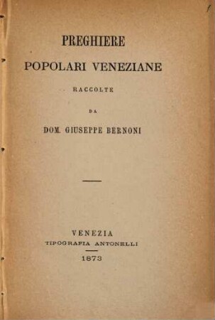 Preghiere popolari veneziane