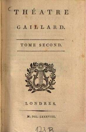 Théatre Gaillard. 2. (1788). - 179 S. : 4 Ill.
