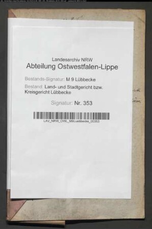 Erblasser: Bick, Henriette Wilhelmine, geb. Kokemohr: