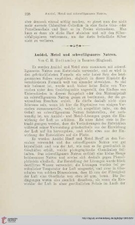Amidol, Metol und schwefligsaures Natron