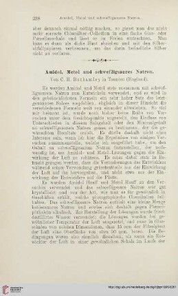 Amidol, Metol und schwefligsaures Natron