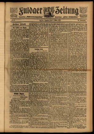 Erste Ausgabe vom Samstag, den 02. März 1907.