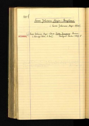 Siever Johanne Meyer-Berghaus. [Siever Johanna Meyer-Abich]