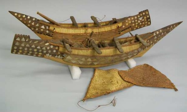 Model of a double hull boat