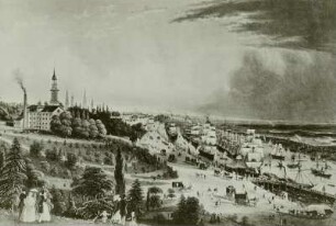 Hamburg Hafen, Radierung v. Otto Fischer