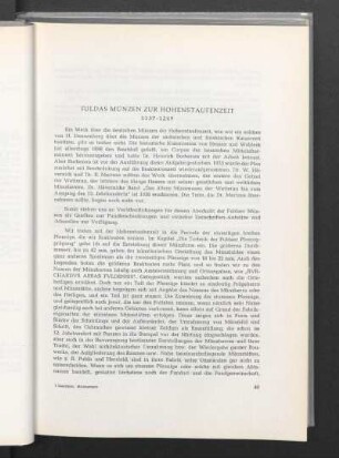 Fuldas Münzen zur Hohenstaufenzeit 1137 - 1249