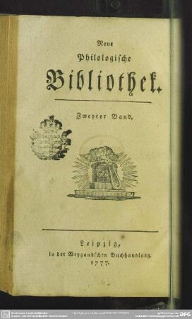 2.1777: Neue philologische Bibliothek