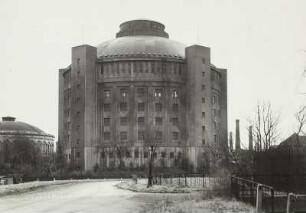 Dresden-Reick, Gaswerk, großer Gasbehälter, 1907/1908