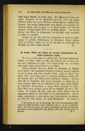 In welcher Weise eine Schule des vorigen Jahrhunderts ein Luther-Jubiläum beging