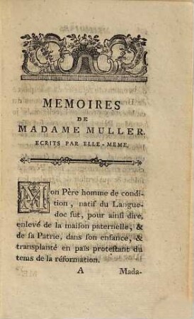 Mémoires De Madame Muller