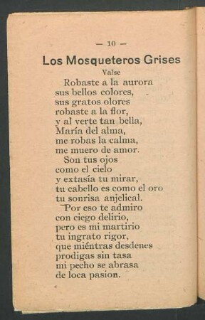 Los Mosqueteros Grises : Valse