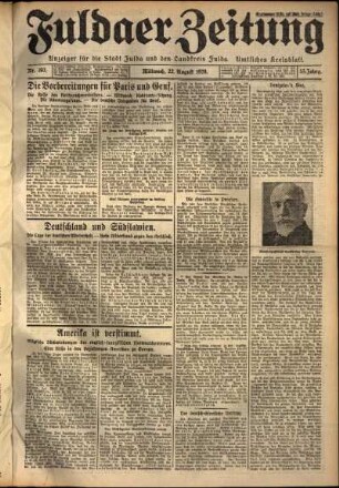 Ausgabe vom Mittwoch, den 22. August 1928.