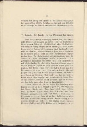 V. Aufgabe der Familie für die Erziehung des Auges.