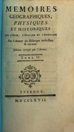 Mémoires Géographiques Physiques Et Historiques Sur L'Asie, L'Afrique Et L'Amérique, 4