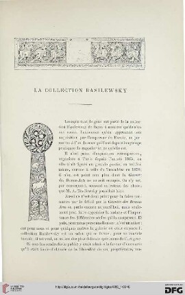 2. Pér. 31.1885: La collection Basilewsky
