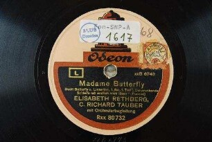 Madame Butterfly : Duett Butterfly u. Pinkerton, 1. Akt; 1. Teil: "Die prunkende Schleife laß endlich mich lösen" / (Puccini)