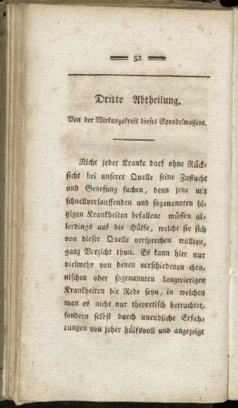 Dritte Abtheilung. Von der Wirkungskraft dieses Sprudelwassers.