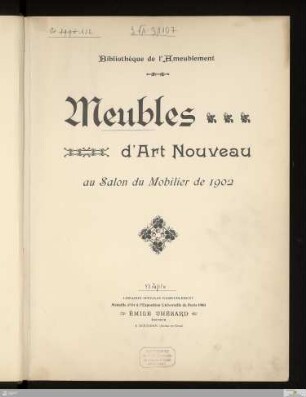 Meubles d'Art Nouveau au Salon du Mobilier de 1902