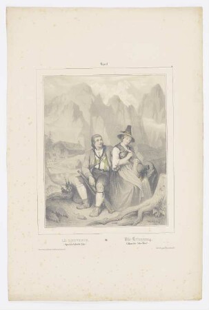 Le souvenir (Alpes de la Vallée de Ziller), Blatt 9 der Folge "Souvenirs du Tyrol, du Vorarlberg et de la haute Bavière"