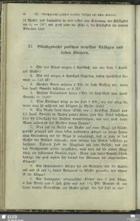 XI. Gleichgewicht zwischen tropfbar flüssigen und festen Körpern