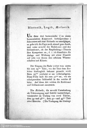 Rhetorik, Logik, Ästhetik