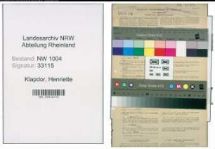 Entnazifizierung Henriette Klapdor , geb. 01.07.1896 (Putzfrau)