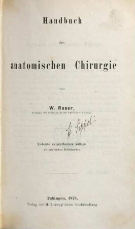 Handbuch der anatomischen Chirurgie