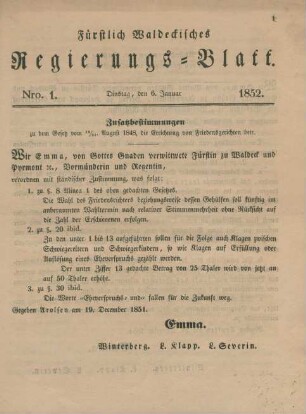 6. Januar-17. August = Nro. 1-21