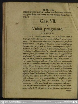 Cap. VII. De Vidua praegnante
