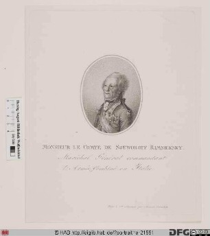 Bildnis Alexander Wassiljewitsch Suworow (1789 Graf Rimnikskij, 1799 Fürst Italijskij)