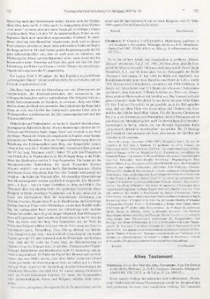 722-724 [Rezension] Würthwein, Ernst, Der Text des Alten Testaments
