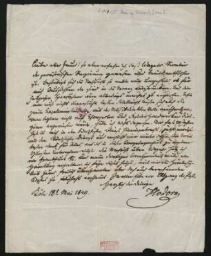 Brief an Carl Gottlieb Reißiger : 18.05.1849