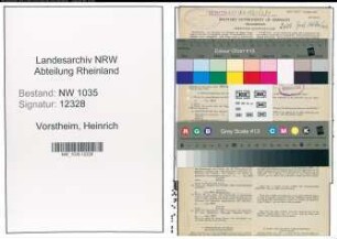 Entnazifizierung Heinrich Vorstheim , geb. 02.06.1897 (Steiger)