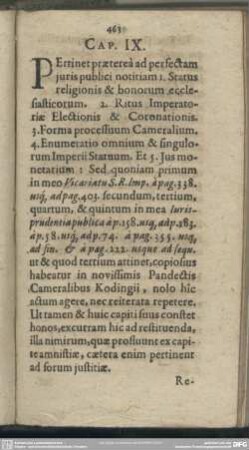 Cap. IX. De Restituendis ex capite amnistiae