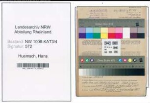Entnazifizierung Hans Huemsch , geb. 24.01.1907 ()