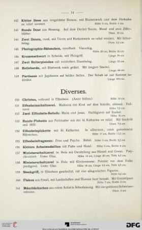 Diverses (Nr. 150-177)